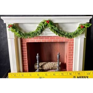 Byers Choice Brick Fireplace with Christmas Garland